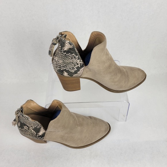 Dolcetta Jordan Womens 7.5 Snakeskin Ankle Boot Casual High Heeled Booties Vegan - Picture 12 of 12